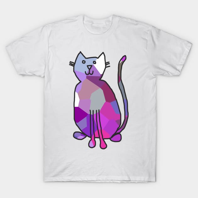 Purple Crystal Cat T-Shirt by ellenhenryart